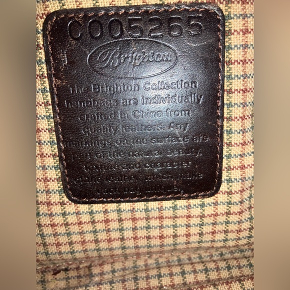 Vintage Retired Brighton Brown and Tan Plaid Shoulder Bag - Picture 6 of 8